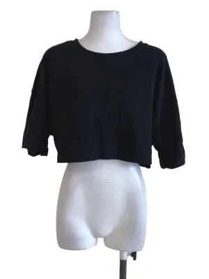 Black Plain Crop T-Shirt