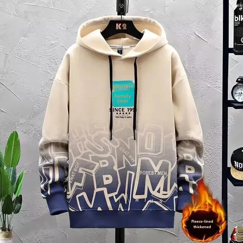 Black White Patchwork Hoodie Men's