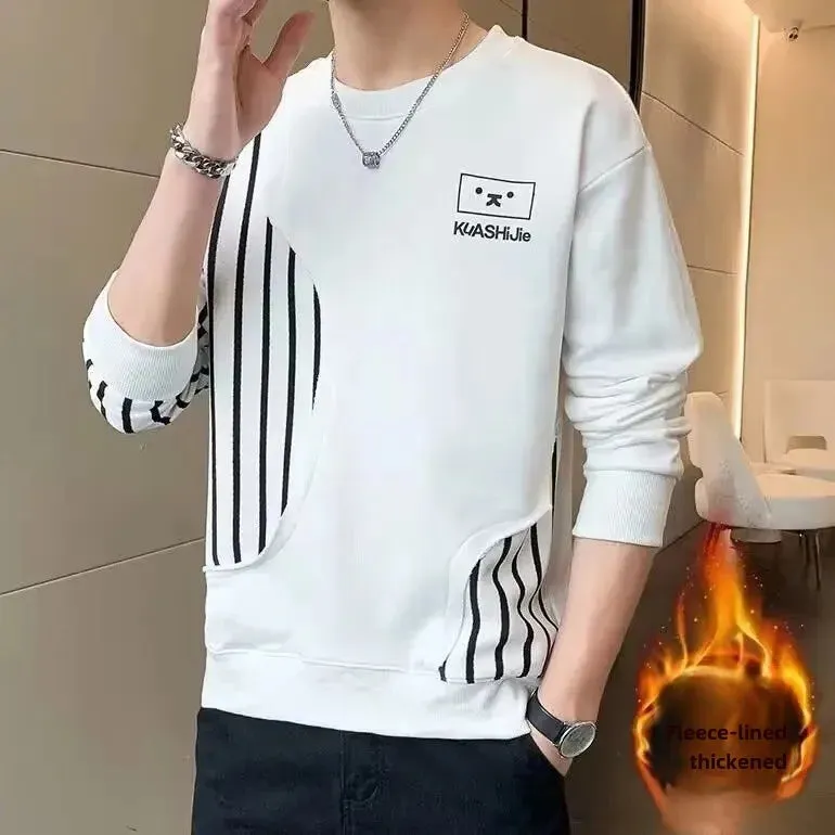 Black White Patchwork Hoodie Men's