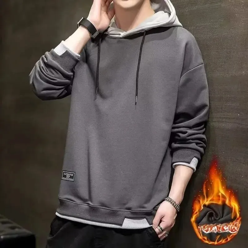 Black White Patchwork Hoodie Men's