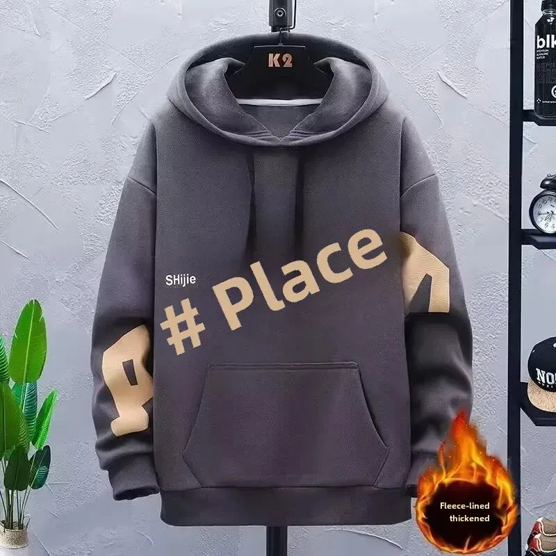 Black White Patchwork Hoodie Men's