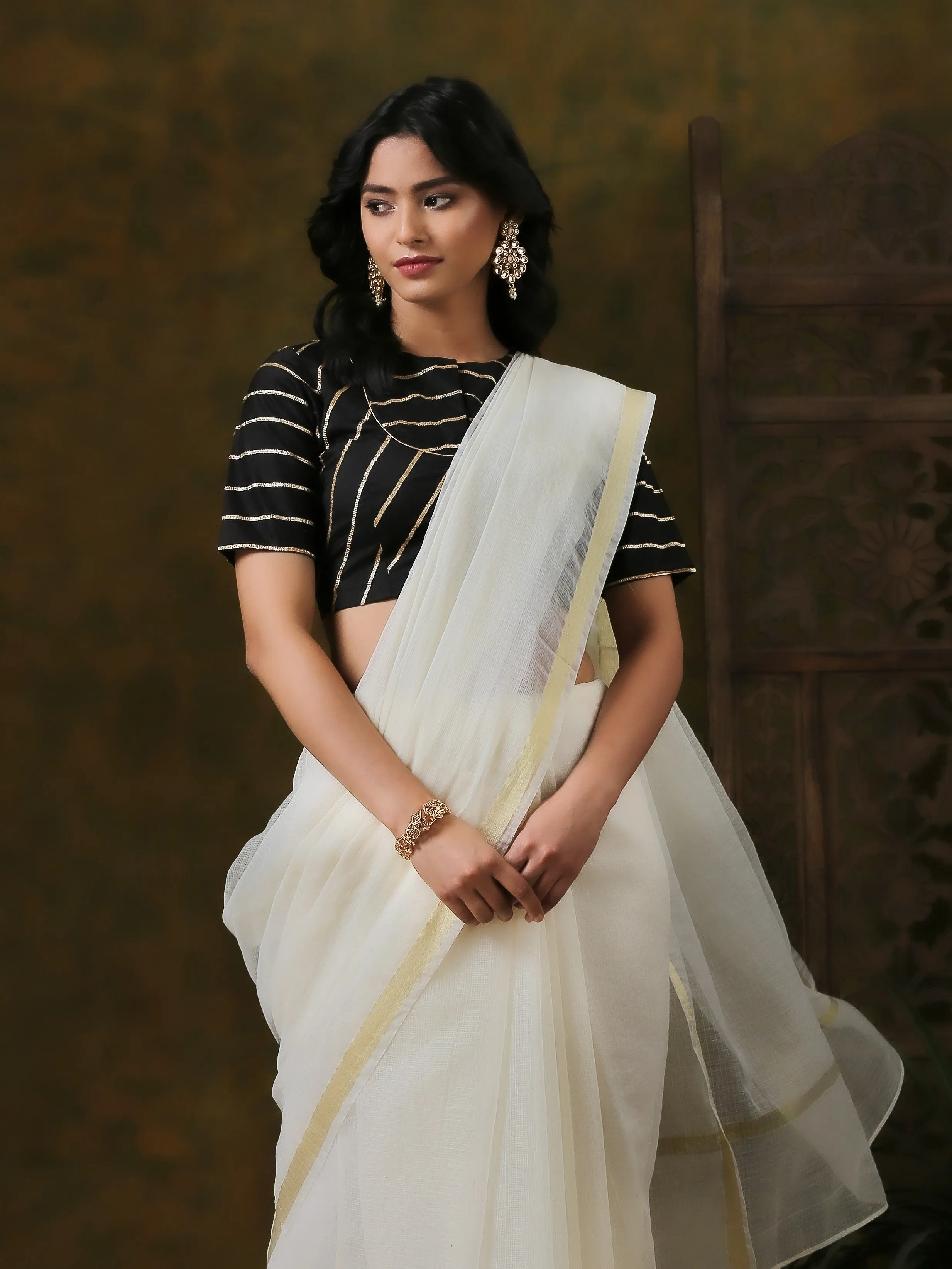 Blouse - Black Gota Stripe Blouse