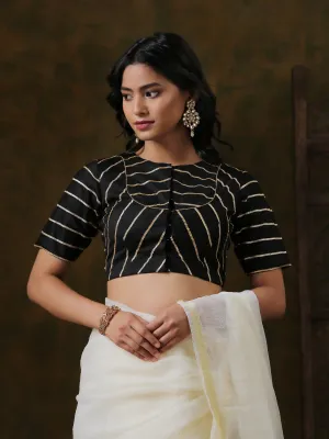 Blouse - Black Gota Stripe Blouse