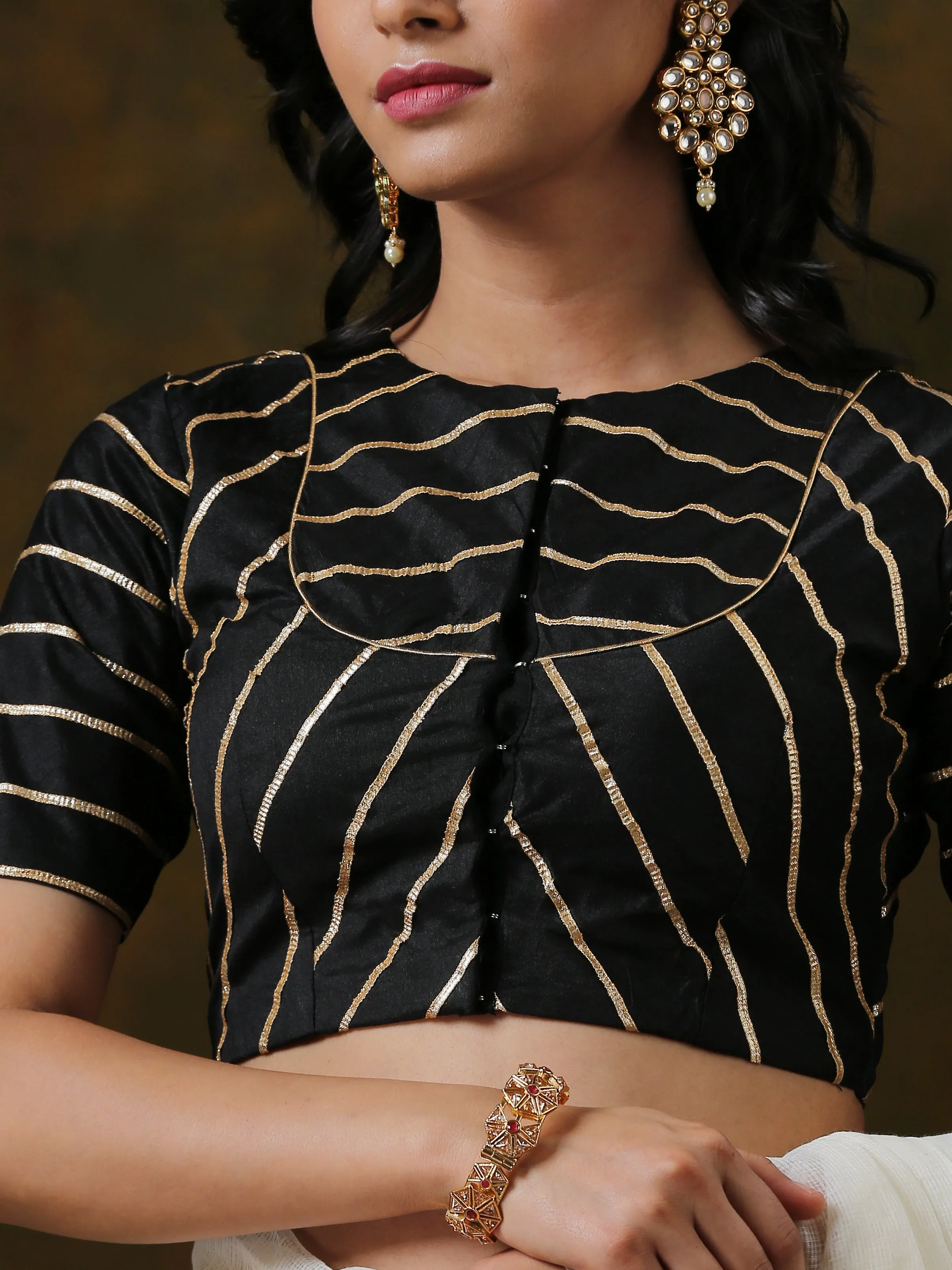 Blouse - Black Gota Stripe Blouse