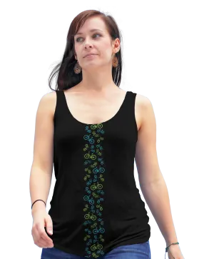 Blue & Teal Bikes Flowy Racerback Tank Top