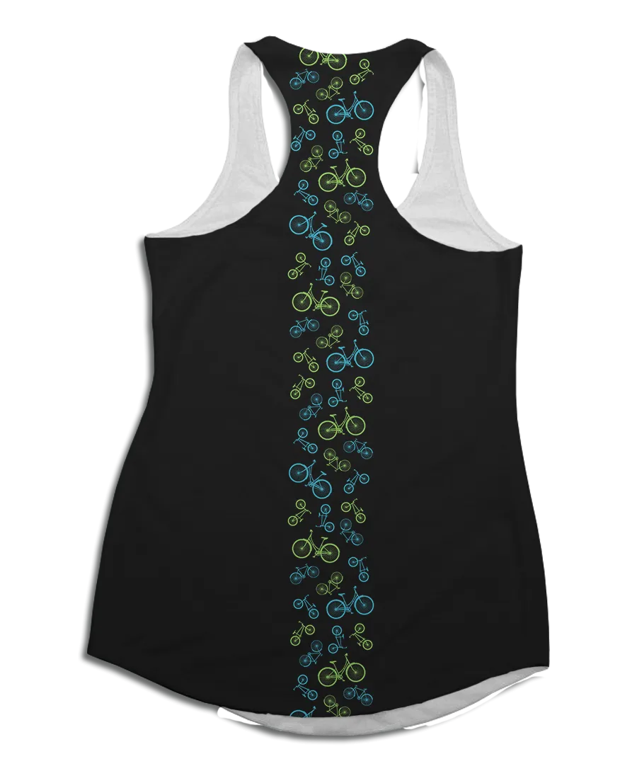Blue & Teal Bikes Flowy Racerback Tank Top