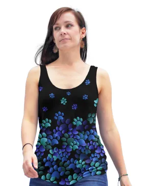Blue Paw Print Racerback Tank Top