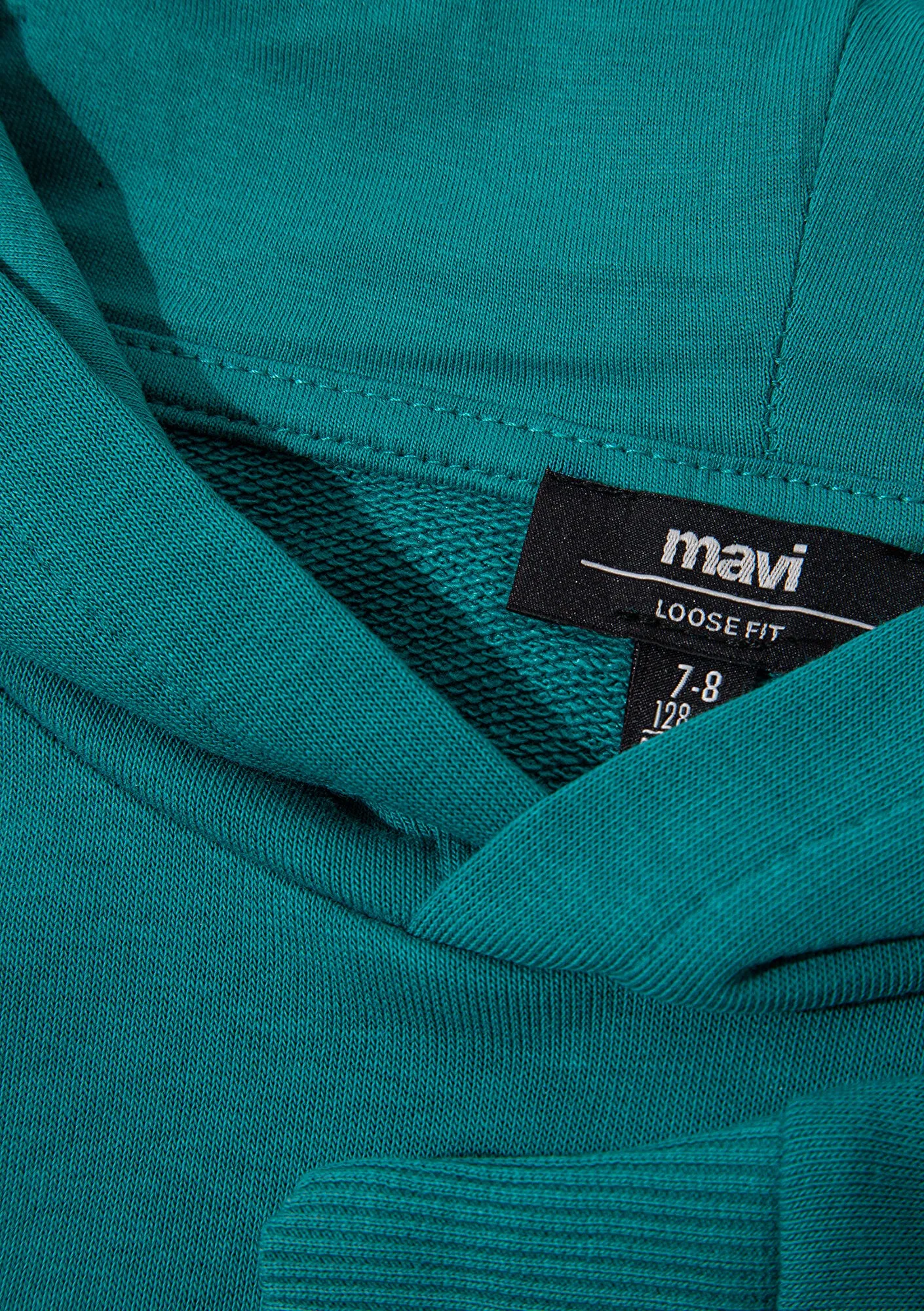 Blue Printed Hooded Green T-Shirt