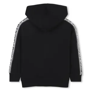 Boys Black Hooded Cardigan