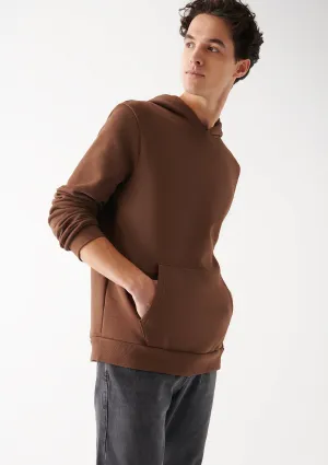 Brown Hooded Basic Sweatshirt
