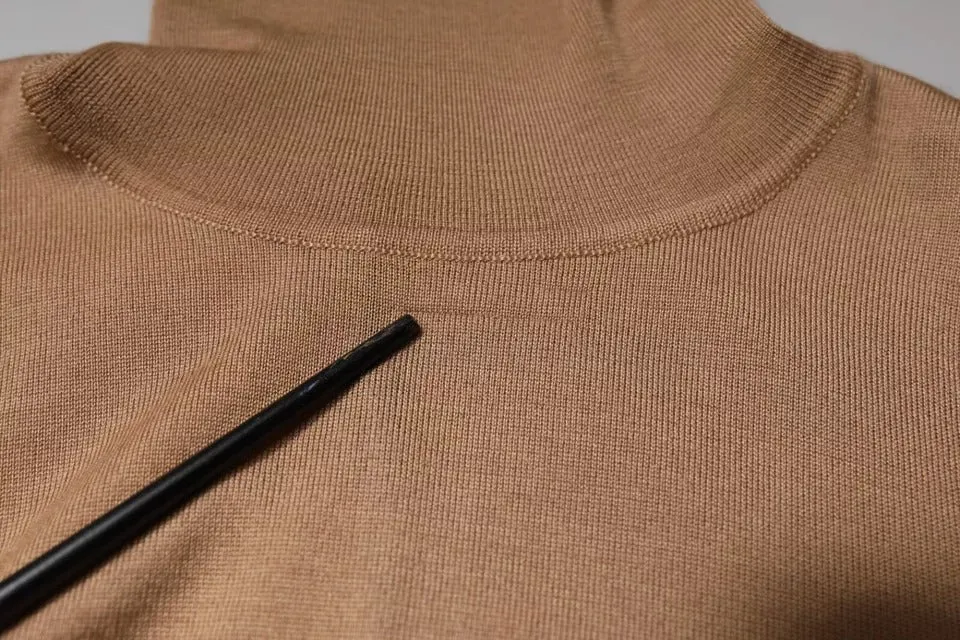 Brown Turtleneck Long Sleeve Pullover Sweater