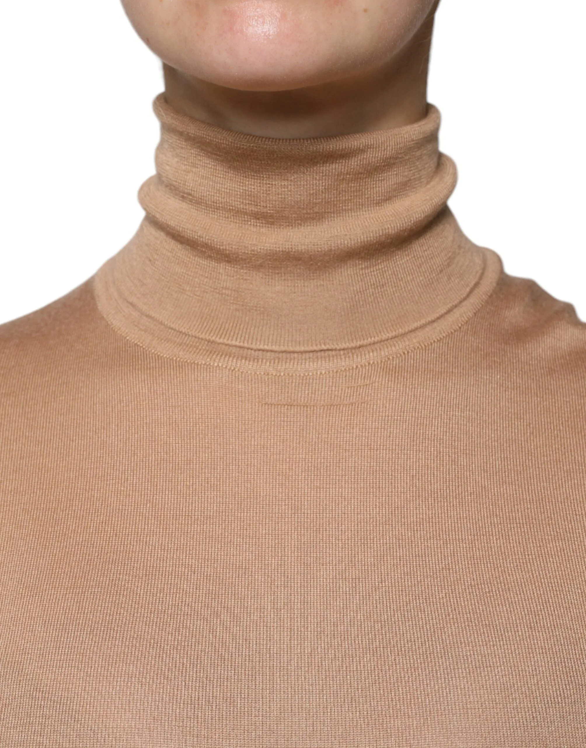 Brown Turtleneck Long Sleeve Pullover Sweater