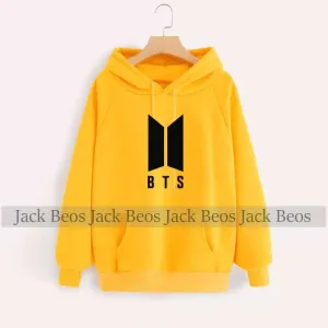 BTS Yellow Hoodie Pocket Drawstring Hooded Casual Pullover 65