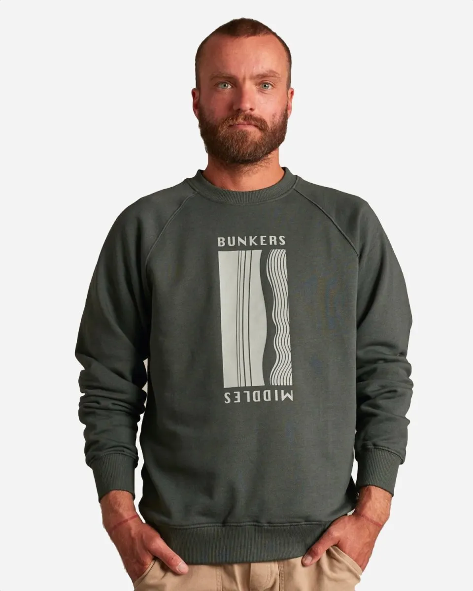 Bunkers Tværs Crewneck - Stone Green