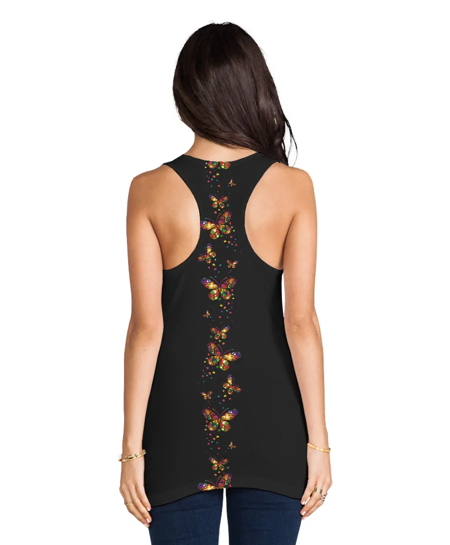 Butterflies And Hearts Racerback Tank Top