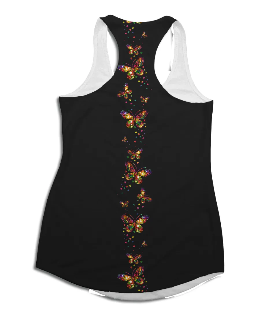 Butterflies And Hearts Racerback Tank Top