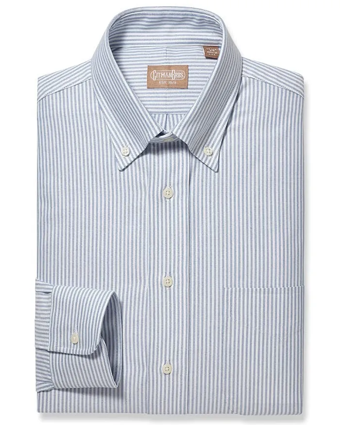 Button Down Oxford Blue Stripe - Classic
