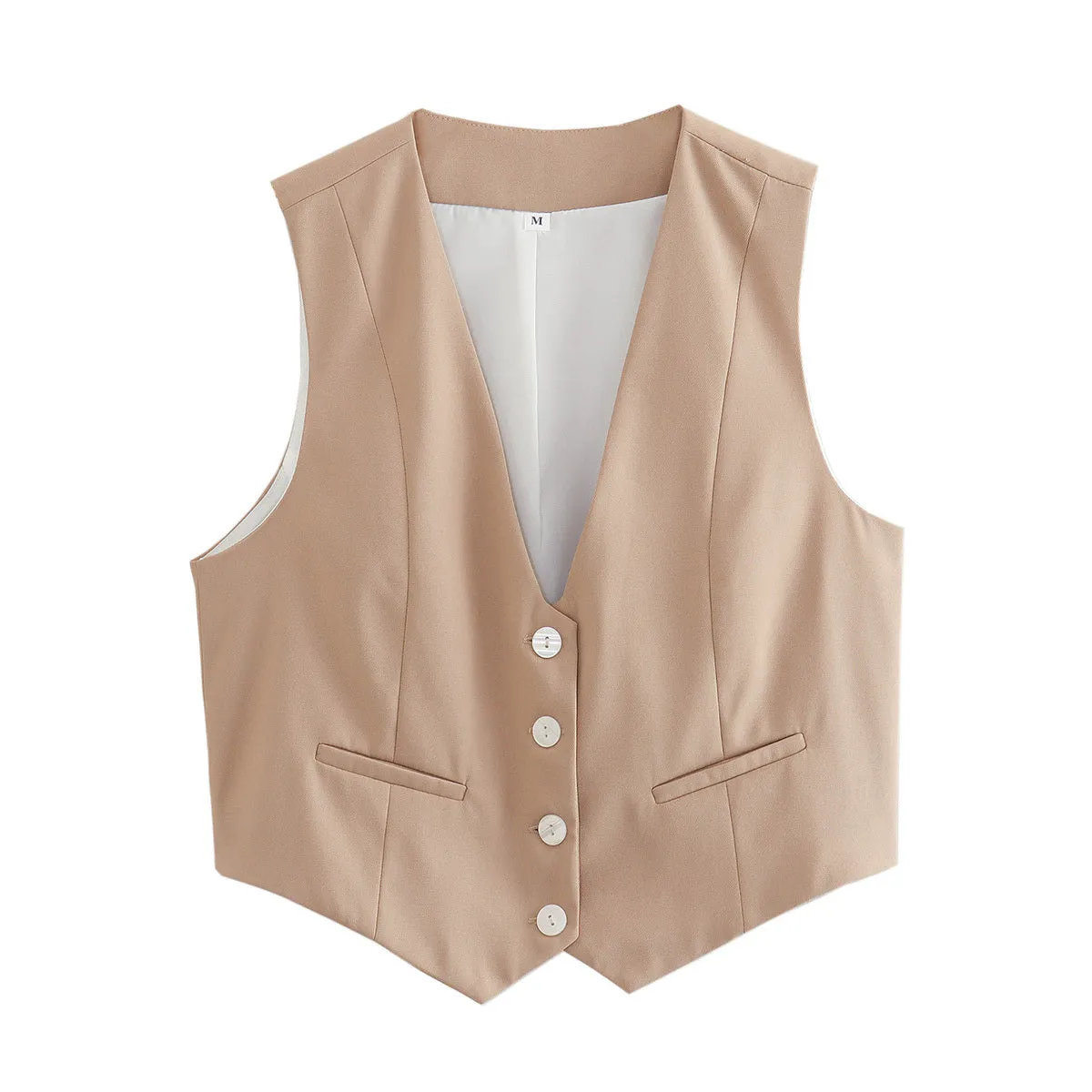 Button Down V Neck Vest