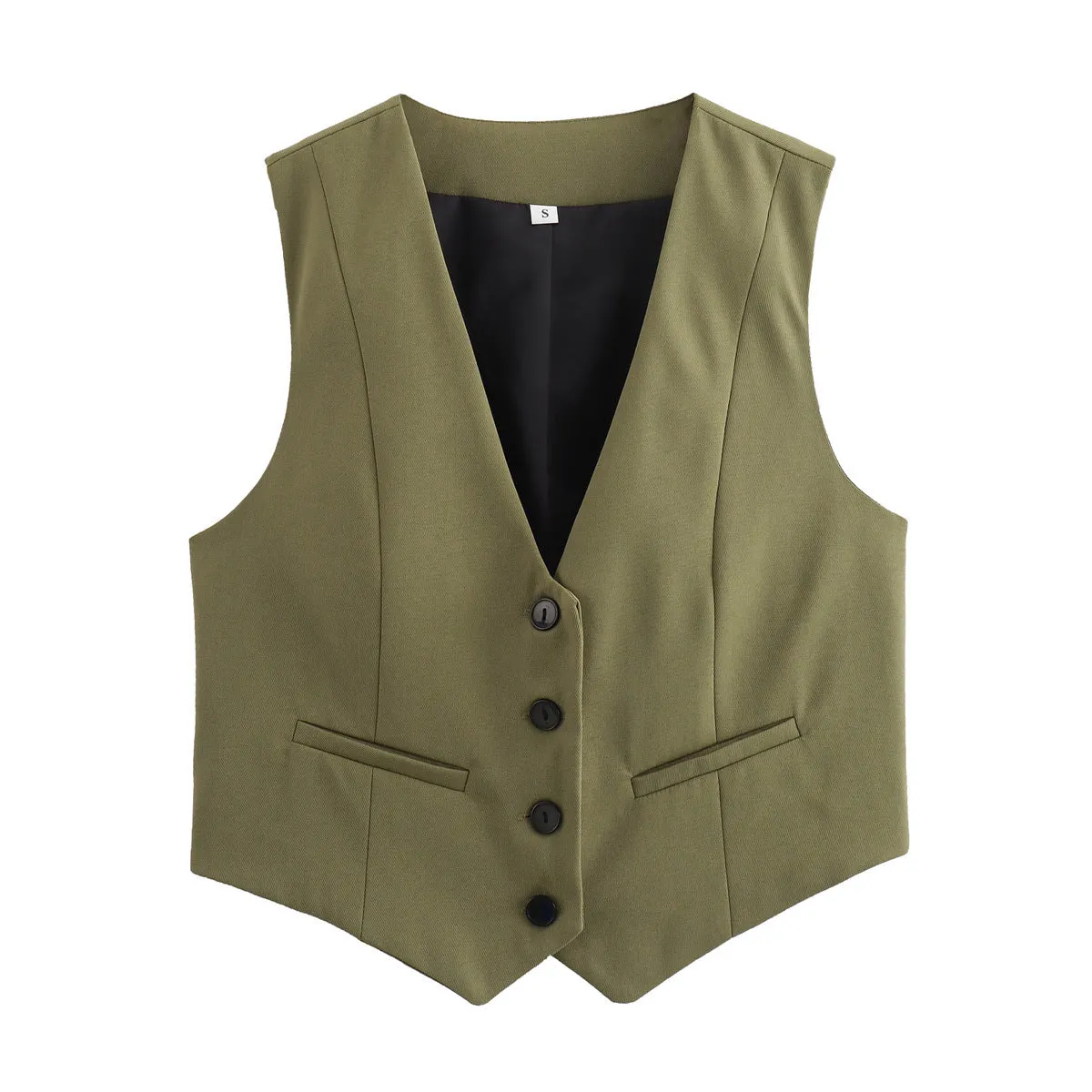 Button Down V Neck Vest