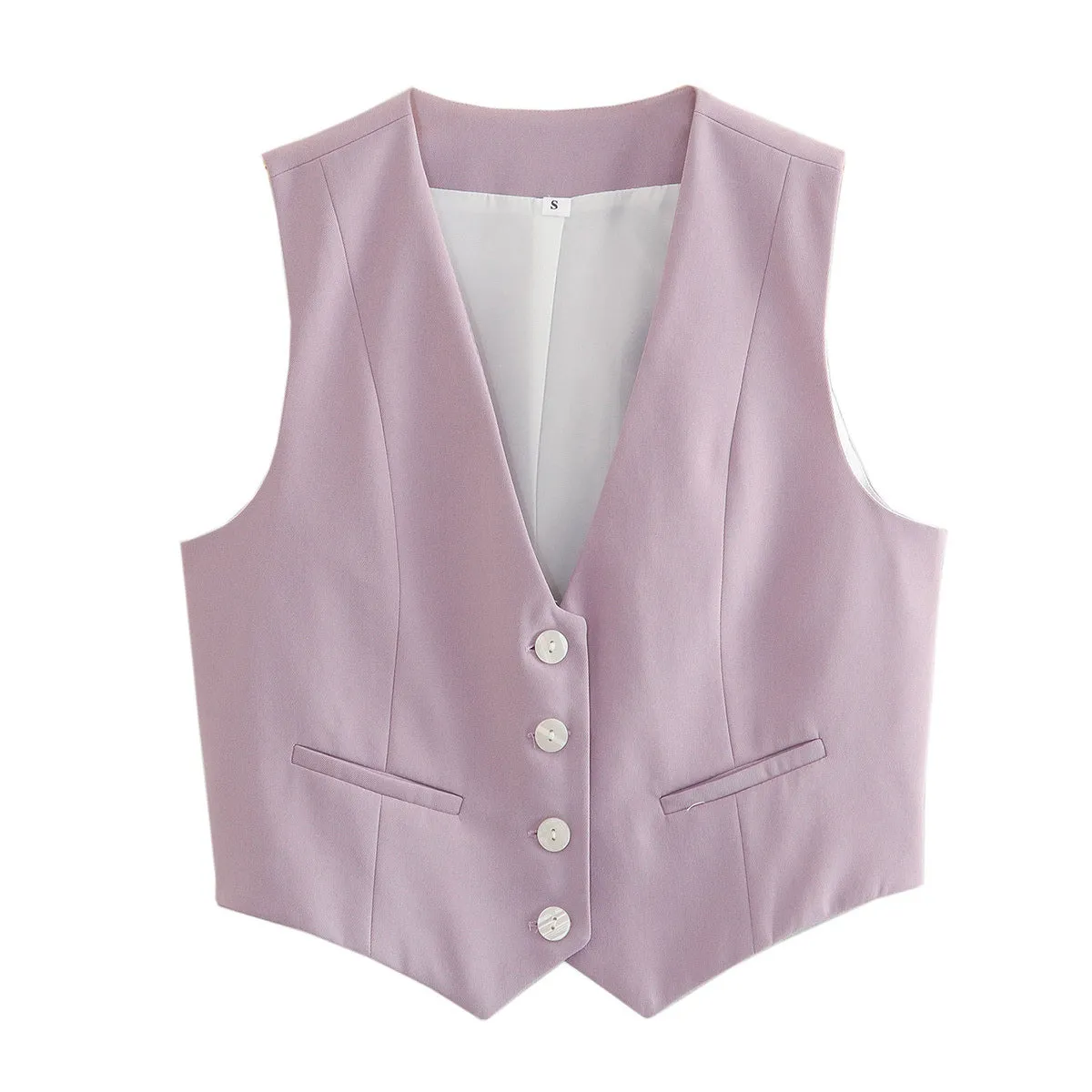 Button Down V Neck Vest