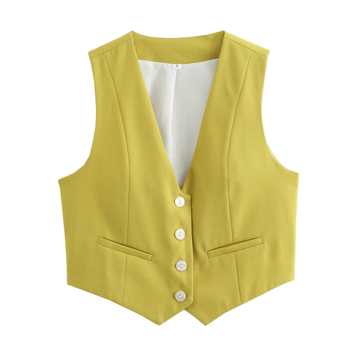 Button Down V Neck Vest