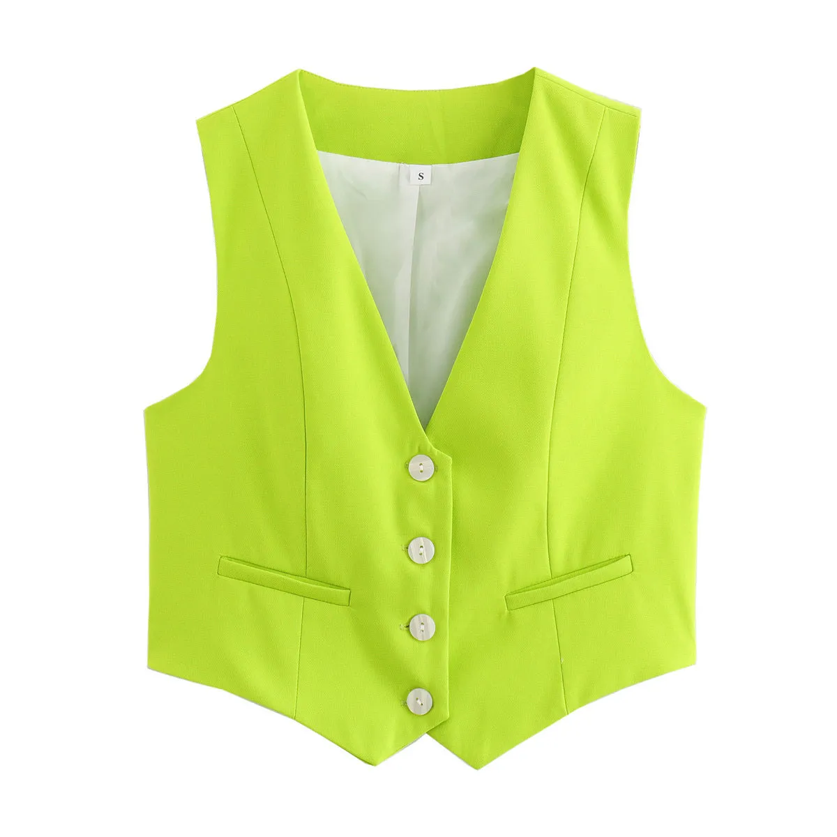 Button Down V Neck Vest