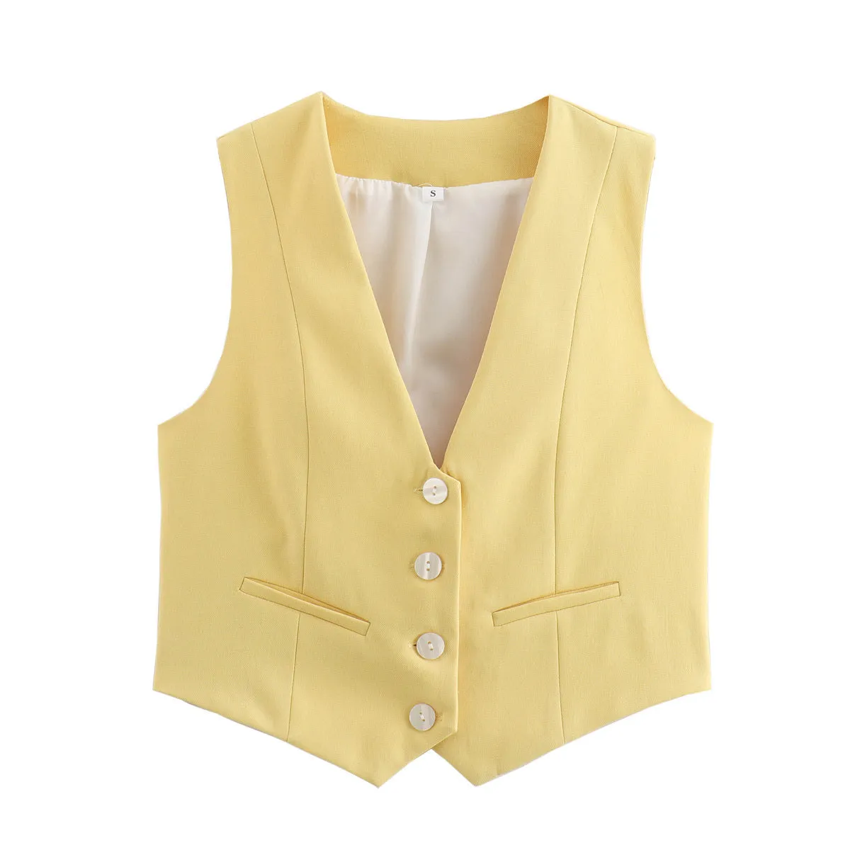 Button Down V Neck Vest