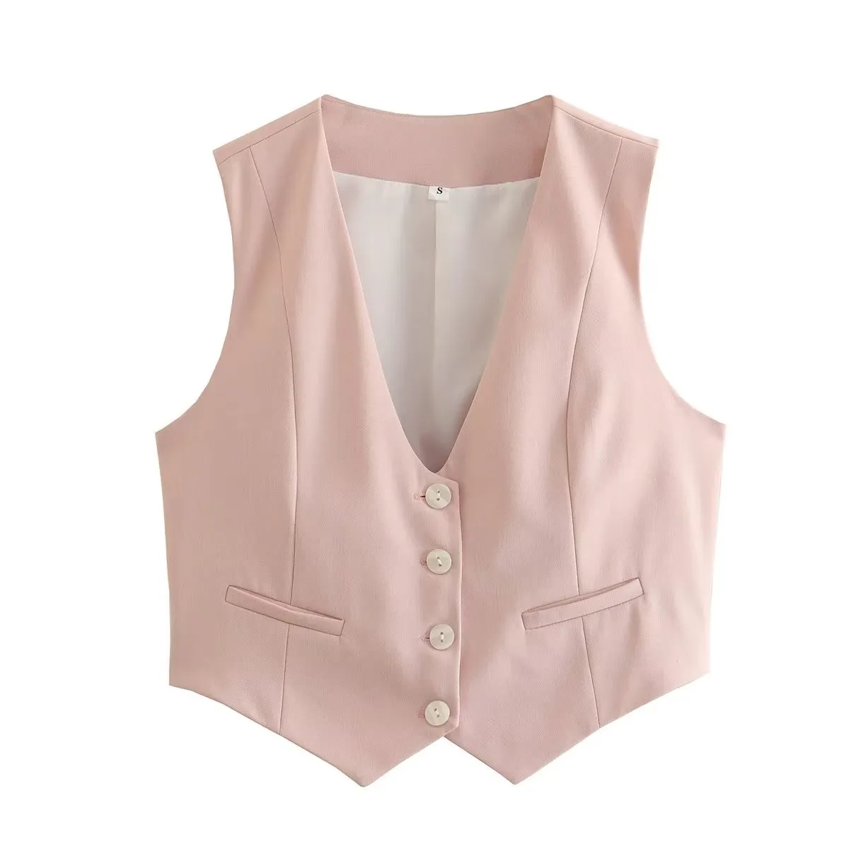 Button Down V Neck Vest