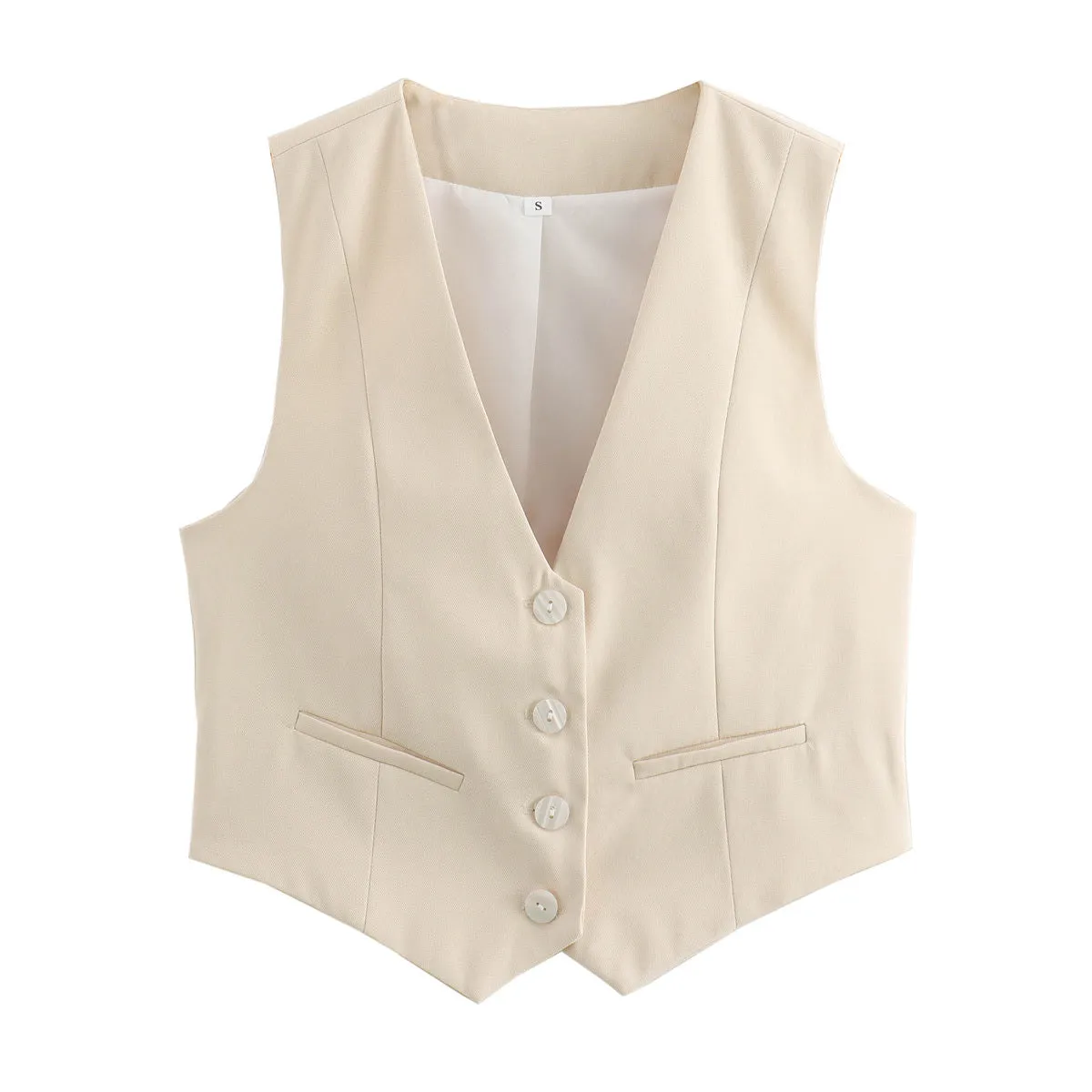 Button Down V Neck Vest