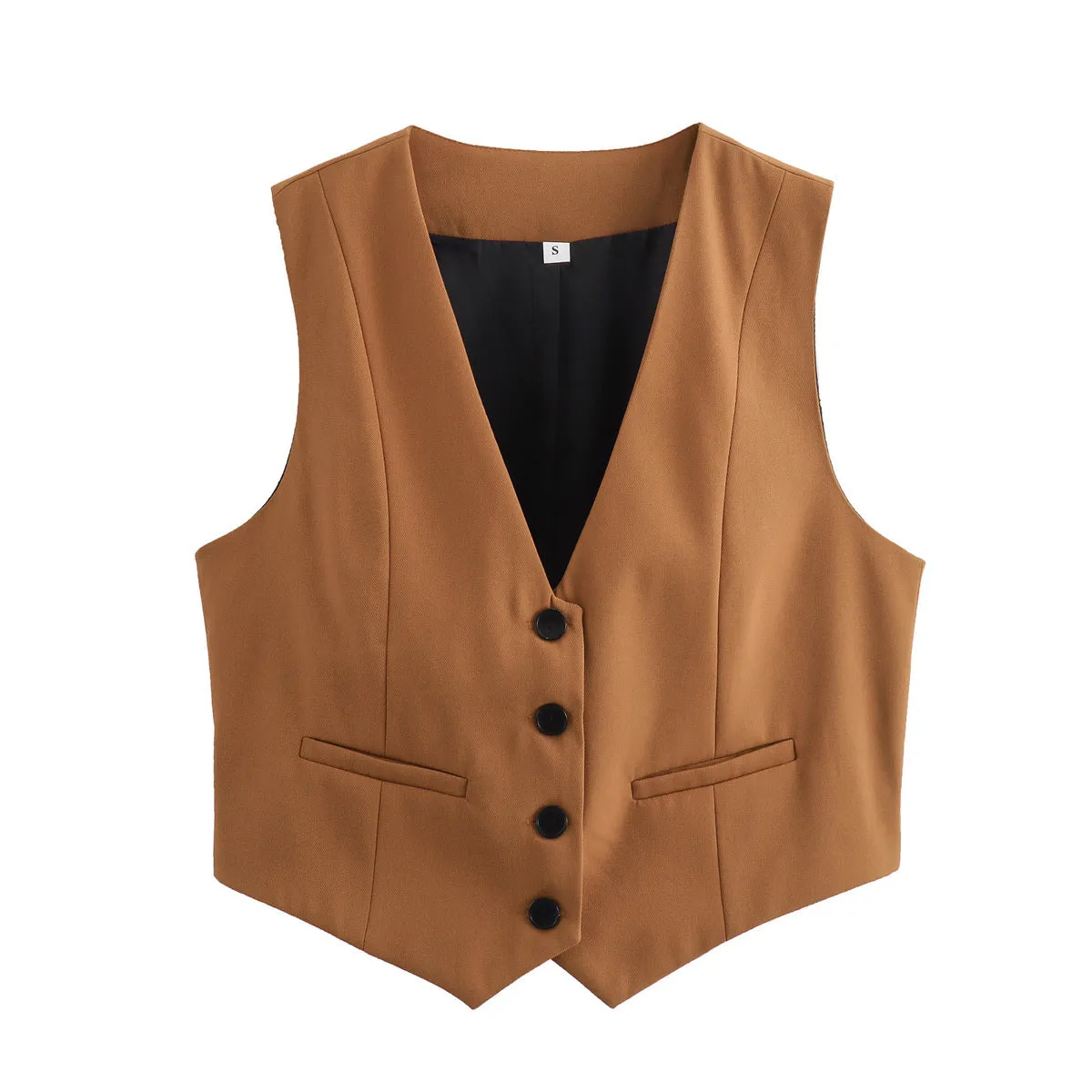 Button Down V Neck Vest