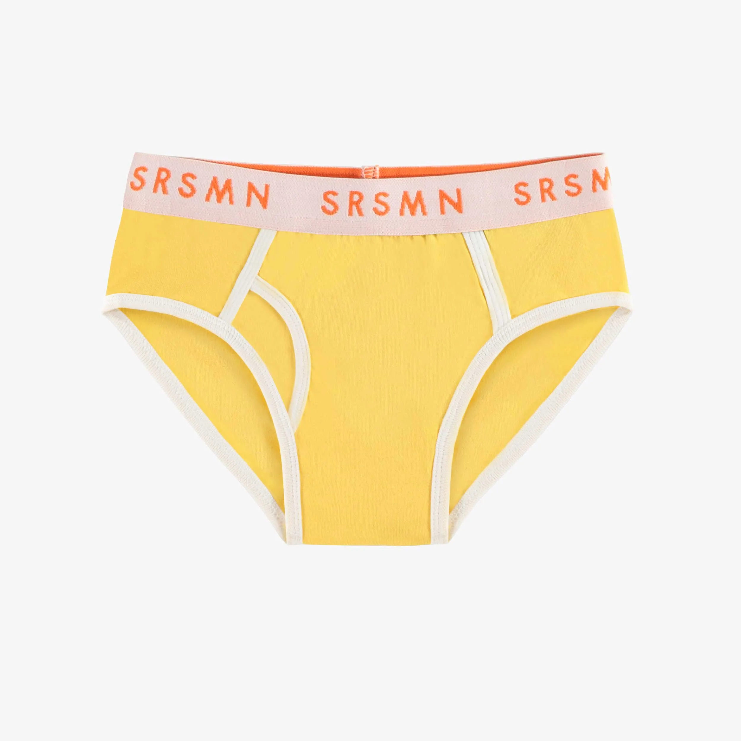 Caleçon jaune uni en jersey, enfant || Plain yellow brief in jersey, child