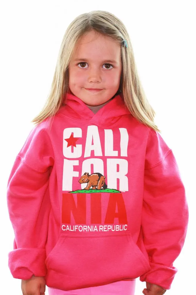 California Republic Retro Text Hooded Youth Sweatshirt/Hoodie