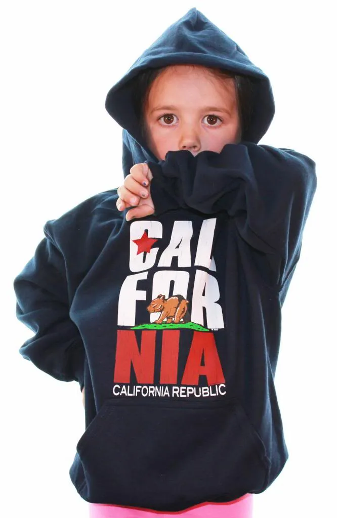 California Republic Retro Text Hooded Youth Sweatshirt/Hoodie