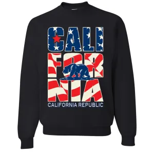 California Republic USA Flag Crewneck Sweatshirt