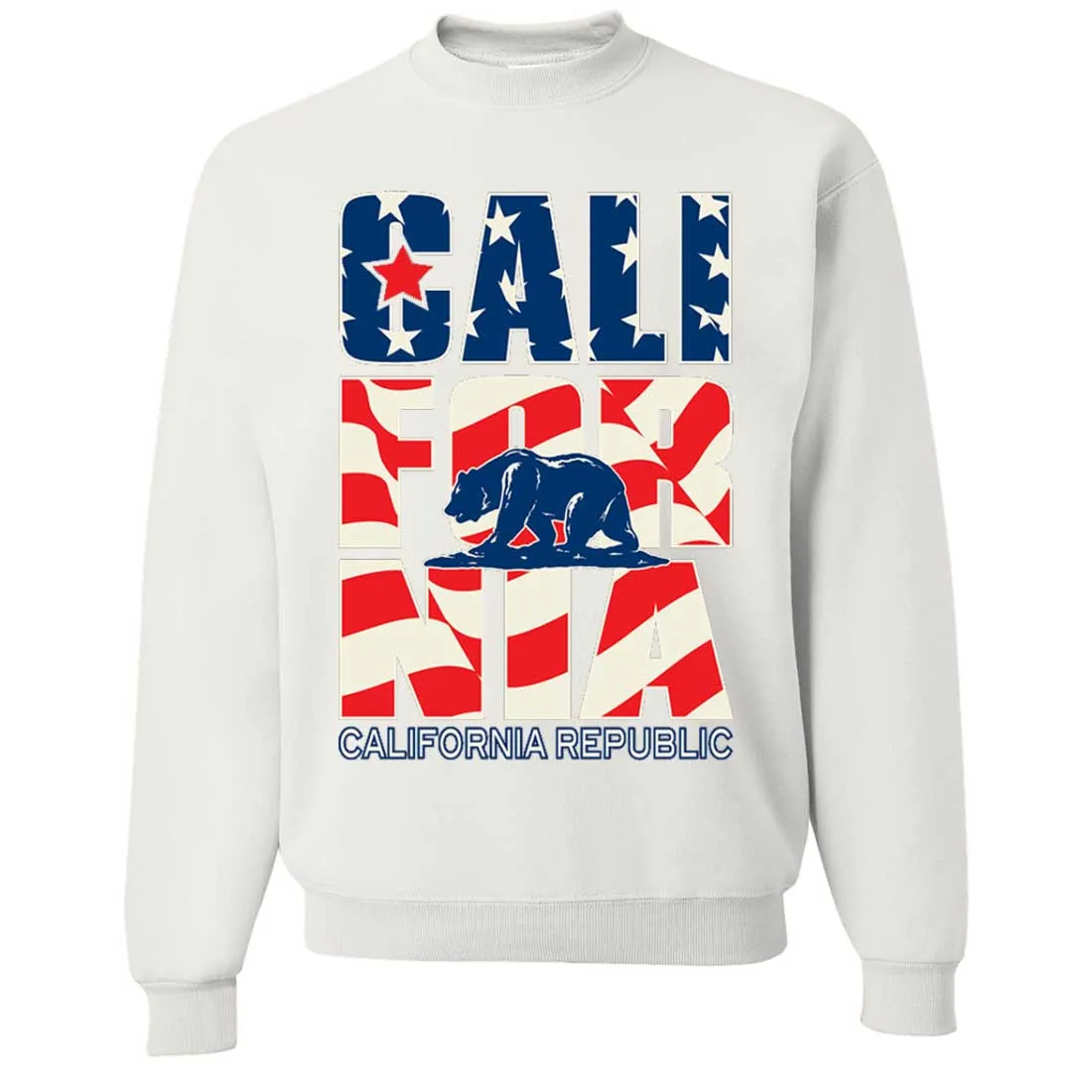 California Republic USA Flag Crewneck Sweatshirt