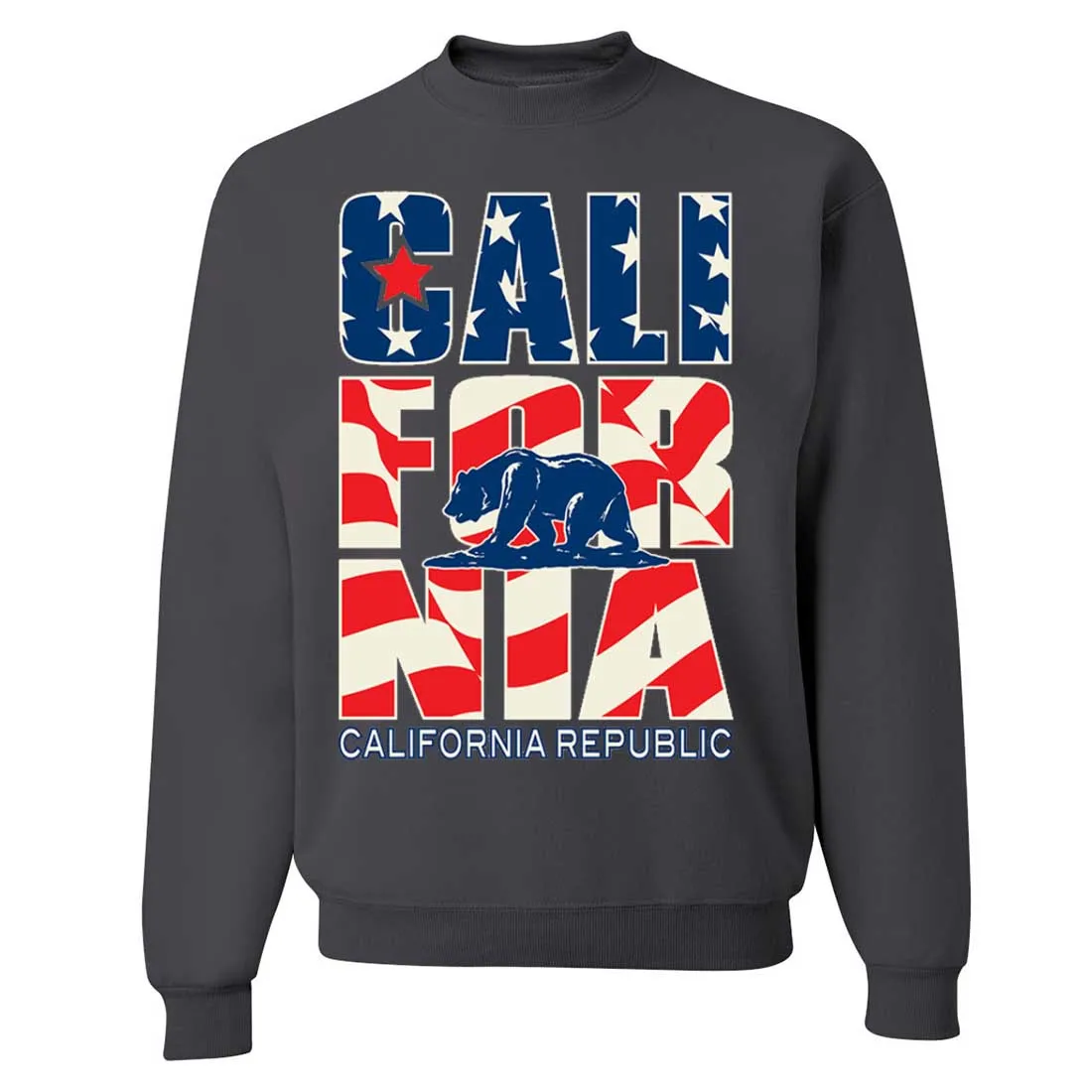 California Republic USA Flag Crewneck Sweatshirt