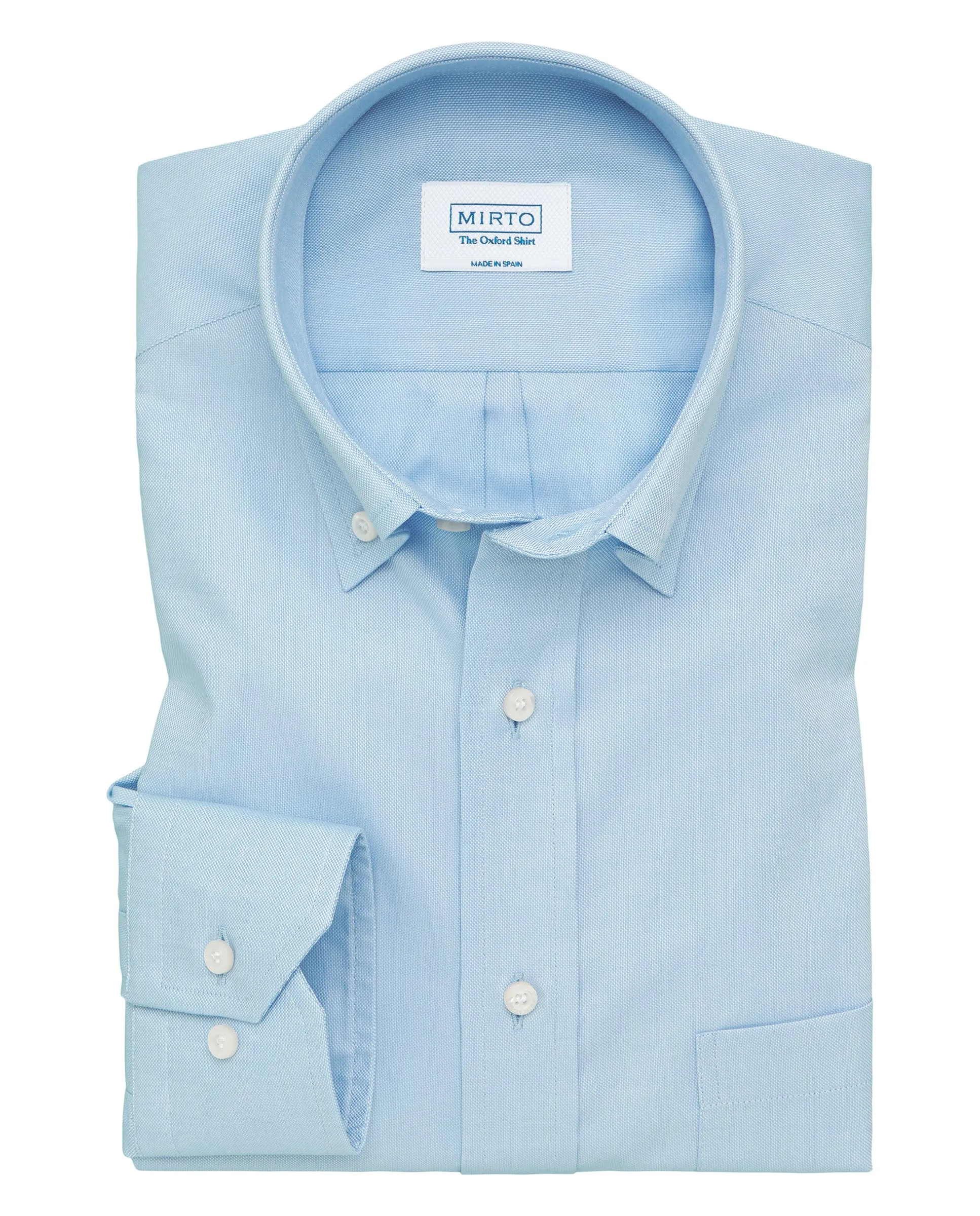 Camisa casual oxford manga larga azul