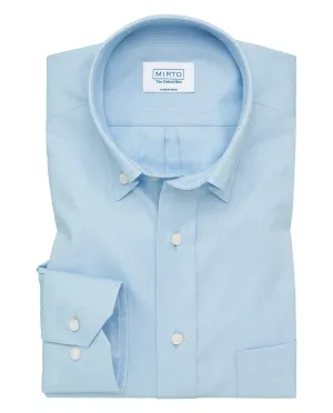 Camisa casual oxford manga larga azul