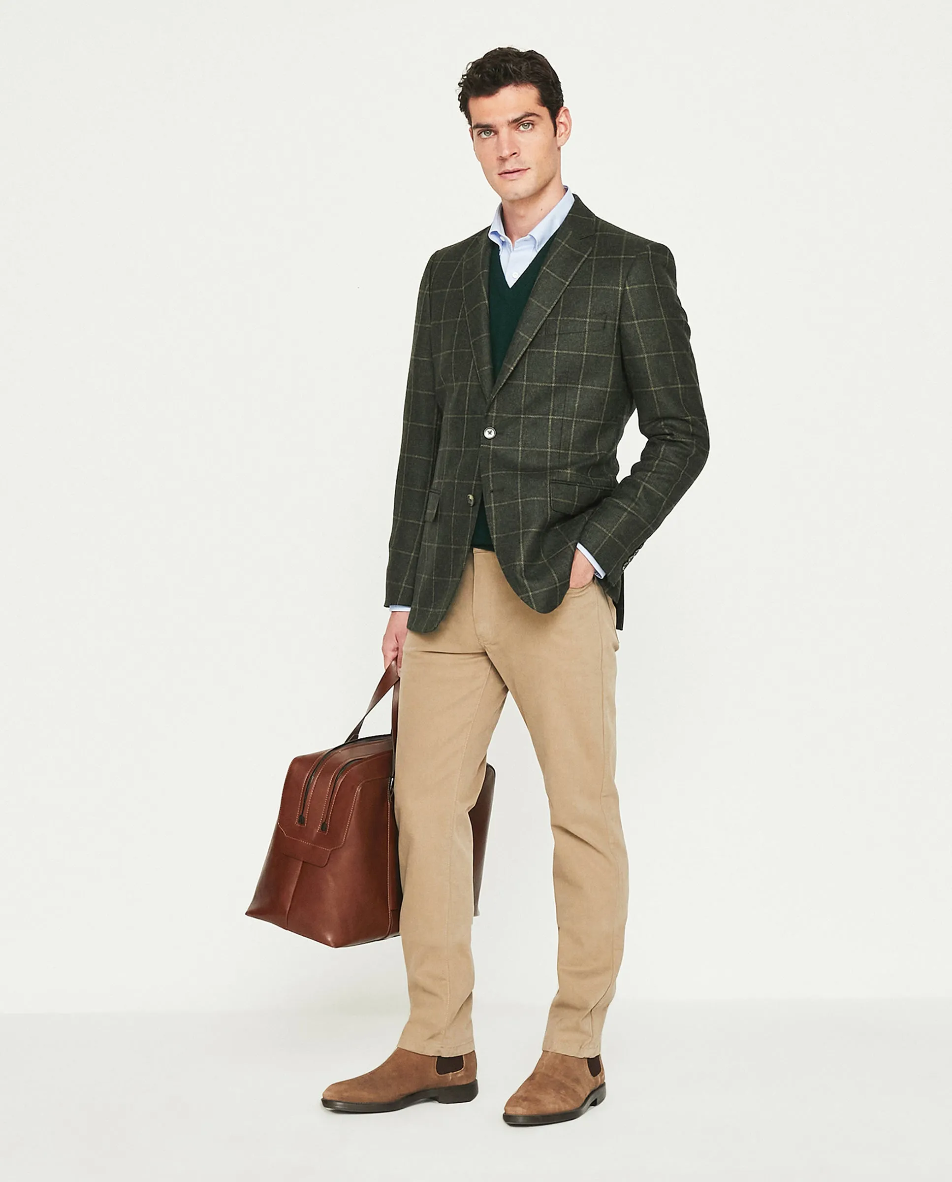 Camisa casual oxford manga larga azul