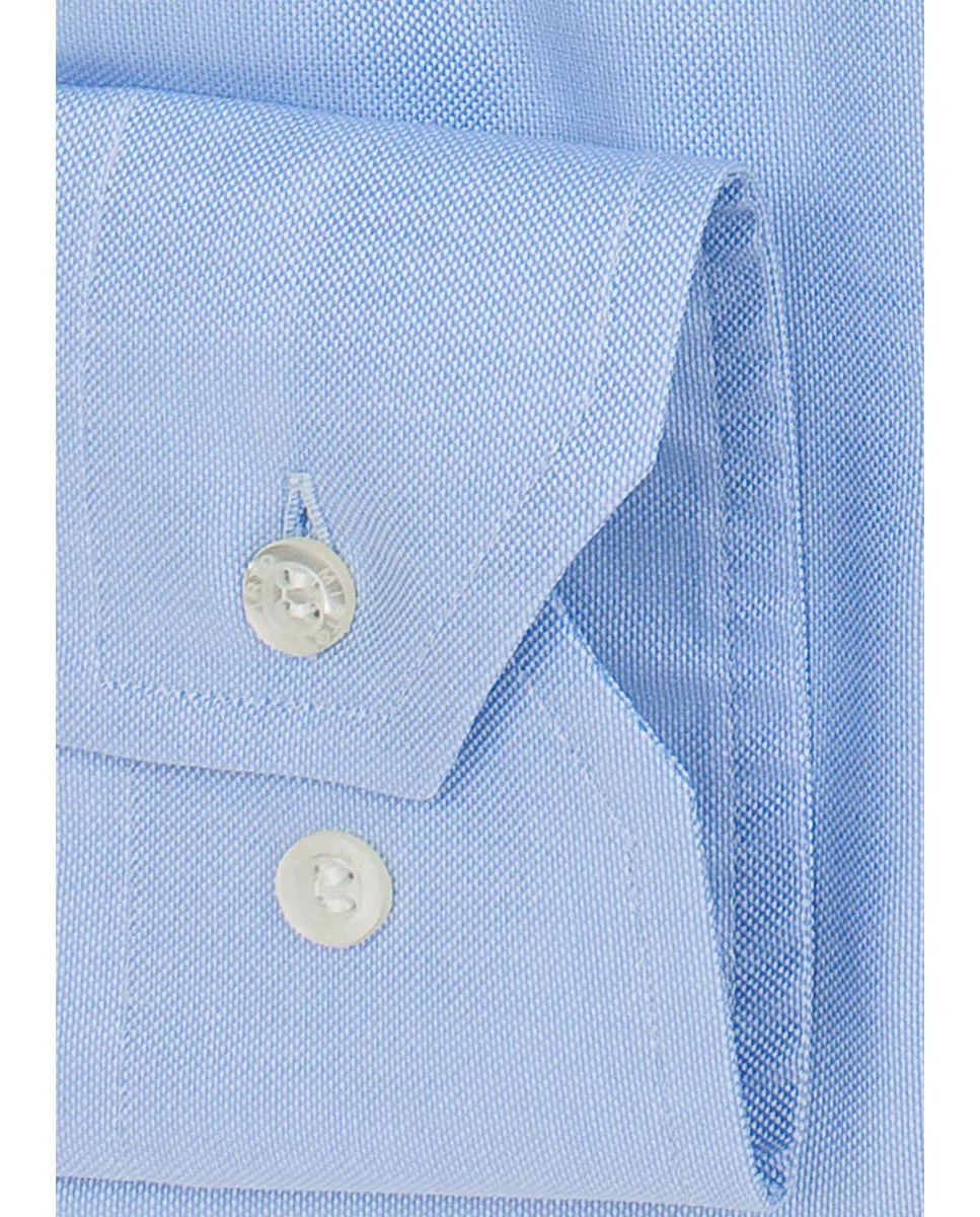Camisa casual oxford manga larga azul