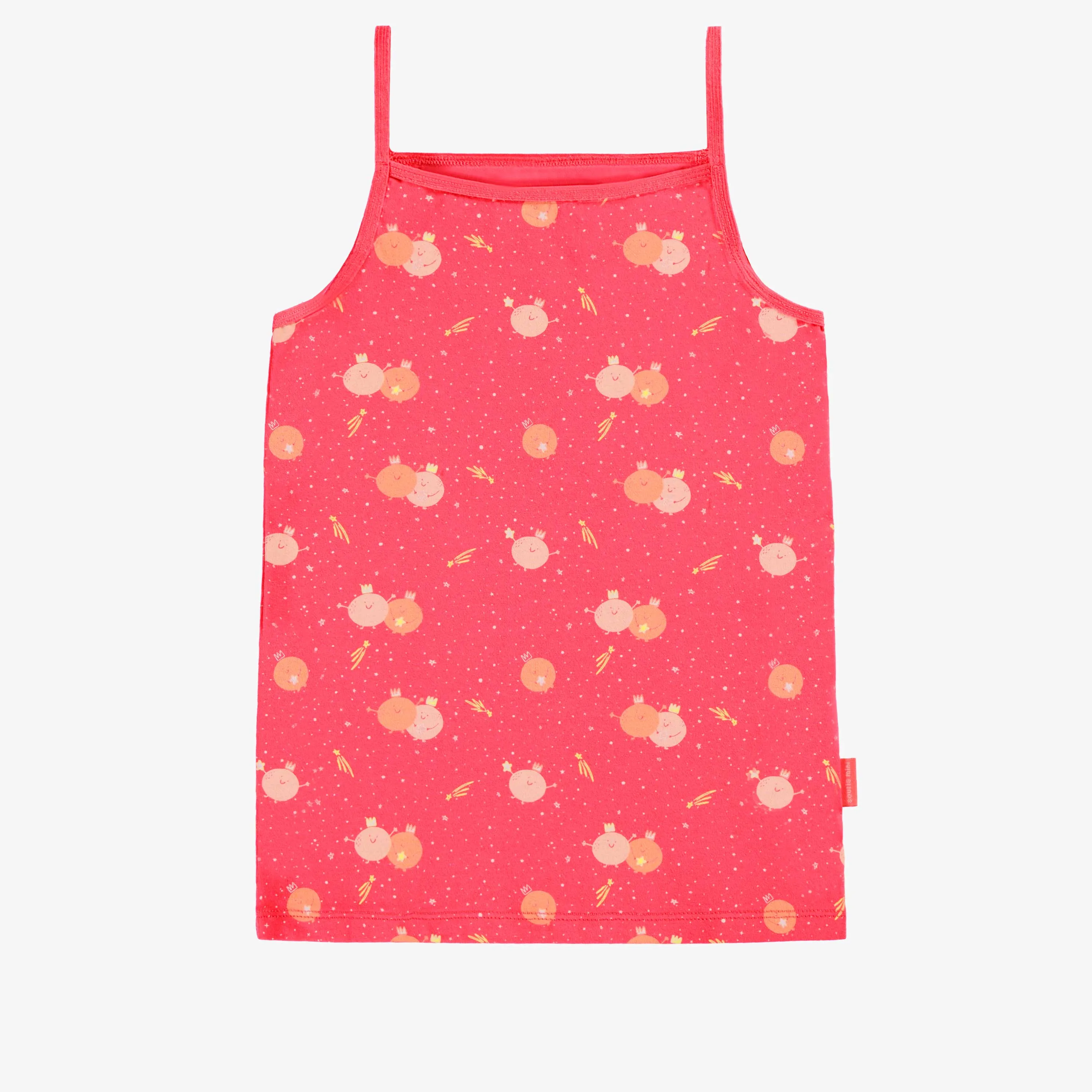 Camisole rose à motifs de planètes, enfant || Pink camisole with planet all over print, child