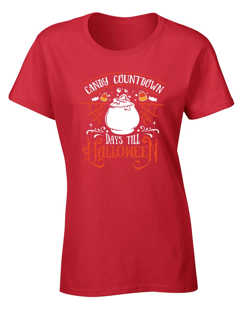 Candy countdown days till Halloween women t-shirt