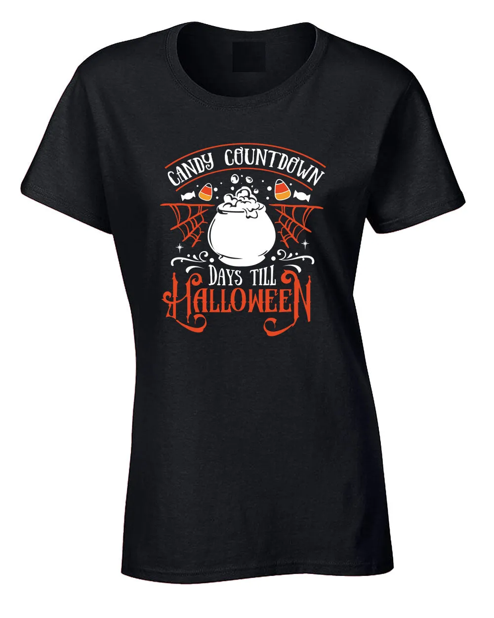 Candy countdown days till Halloween women t-shirt