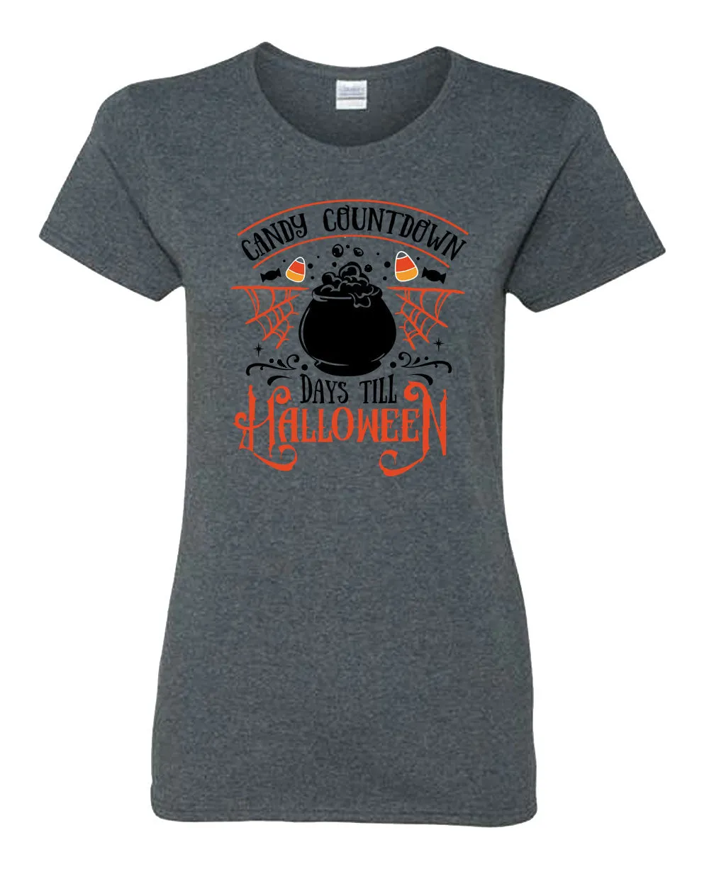 Candy countdown days till Halloween women t-shirt