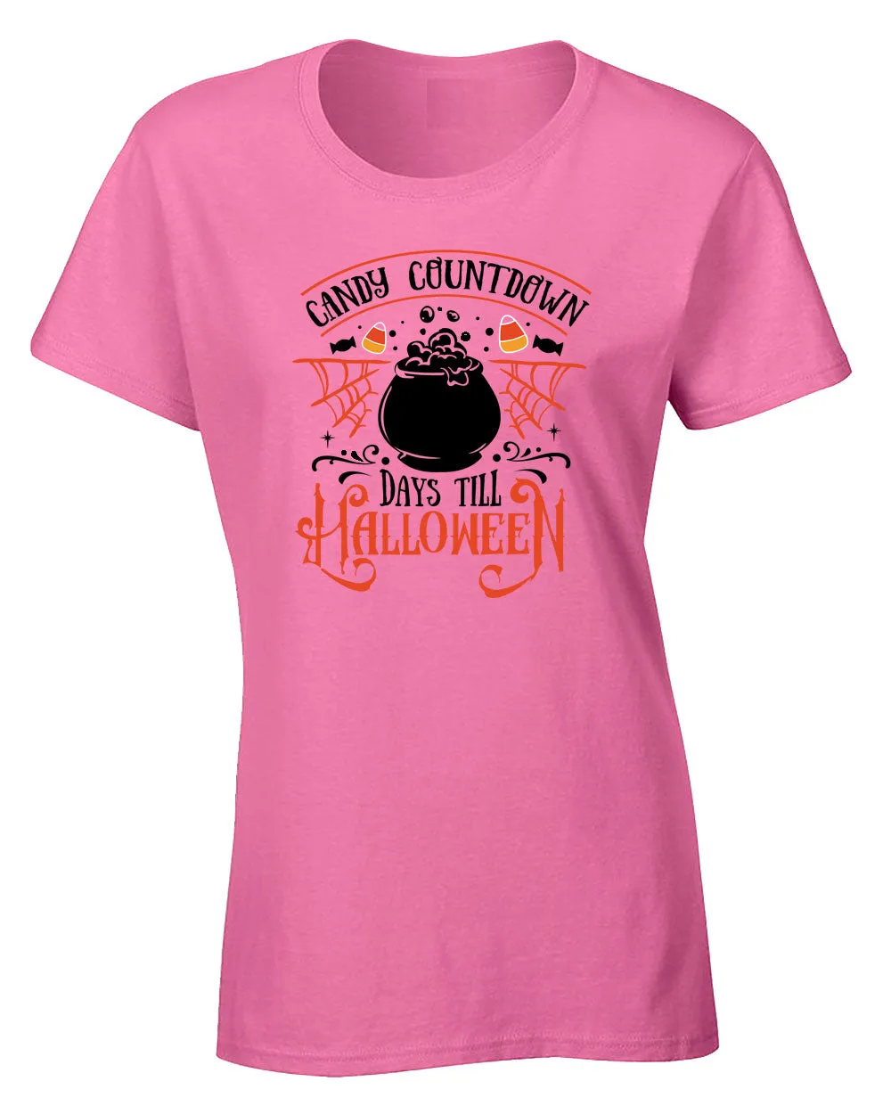 Candy countdown days till Halloween women t-shirt
