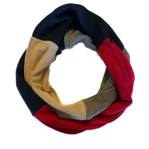Cashmere Circle Scarf Blue & Red 201