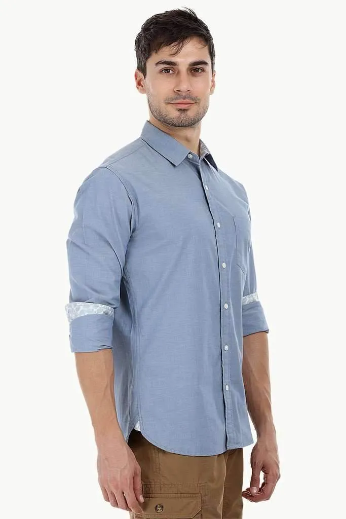 Casual Contrast Yoke Shirt