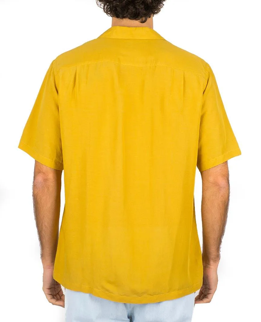Catown Vintage Yellow Short Sleeve Buttondown Shirt