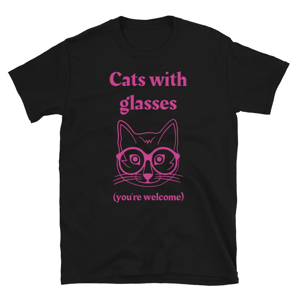 Cats with Glasses Funny Meme T-Shirt