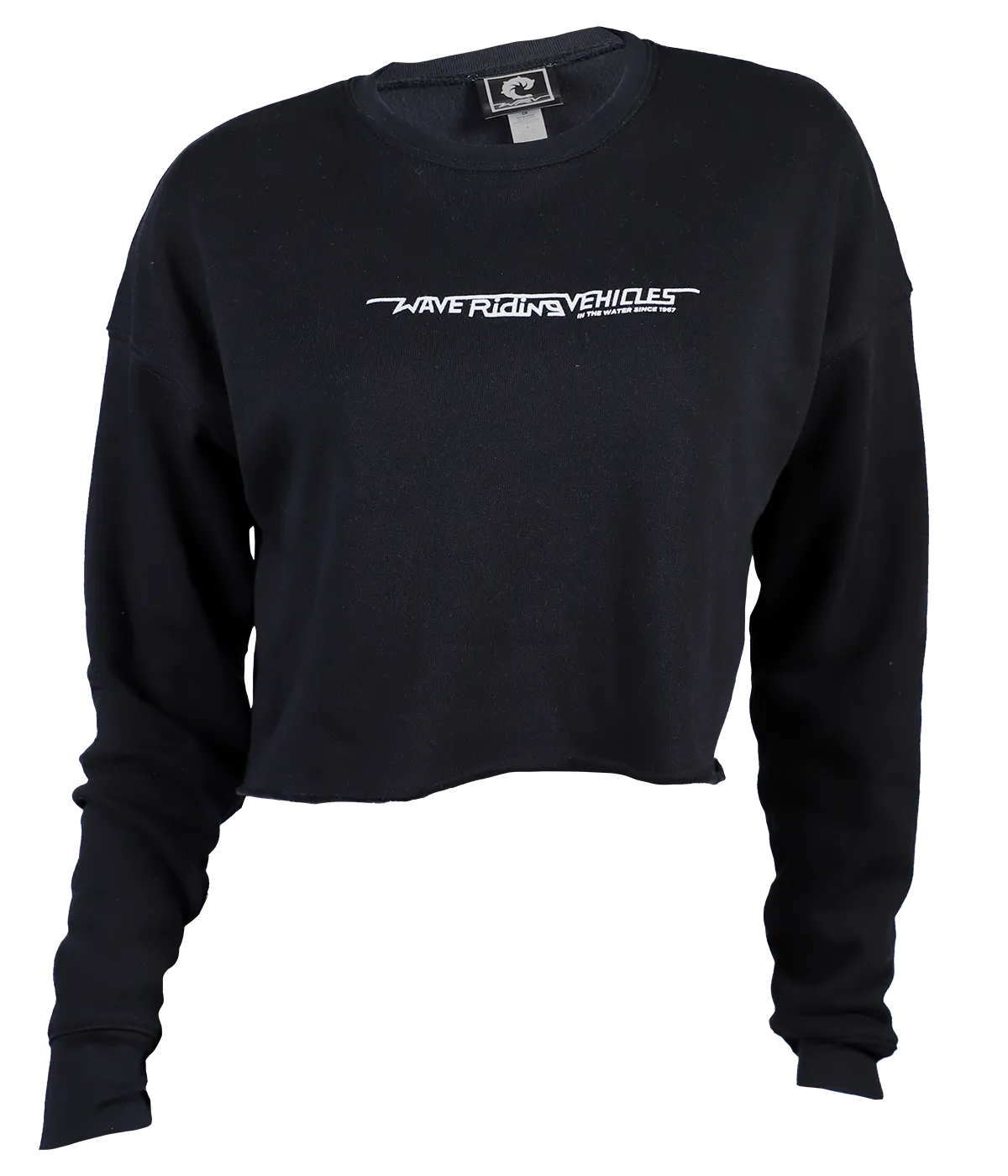 Checker Ladies Crop Crew Sweatshirt